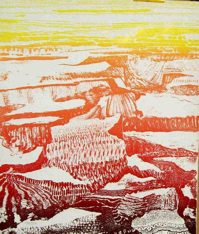 Canyonland a silkscreen print by Arthur Secunda
