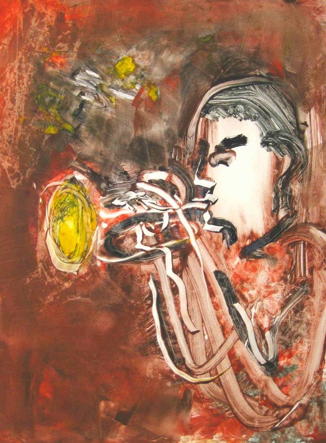 Jazz great Chris Botti a monotype print by Arthur Secunda