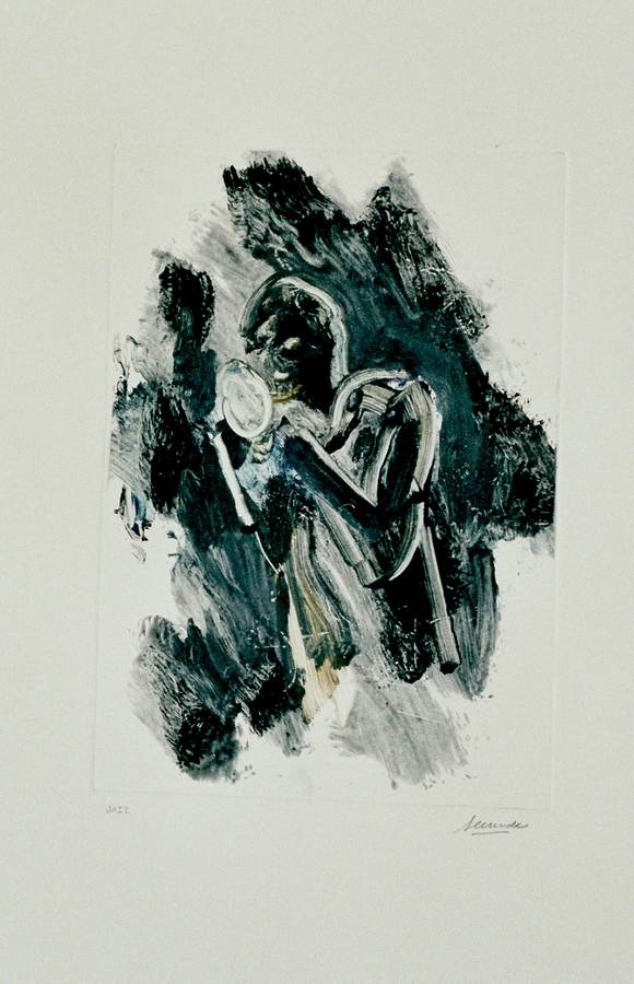 Jazz a monotype print by Arthur Secunda