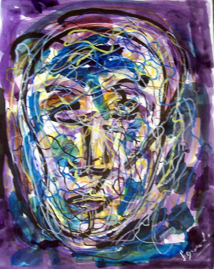 Johnny Incognito a mixed media on paper by Arthur Secunda