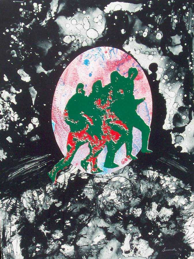 Moonwalker a collage mixed media by Arthur Secunda