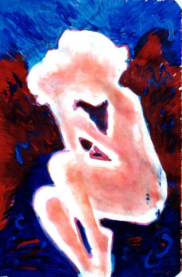 Introspection an acrylic painting on paper by Arthur Secunda