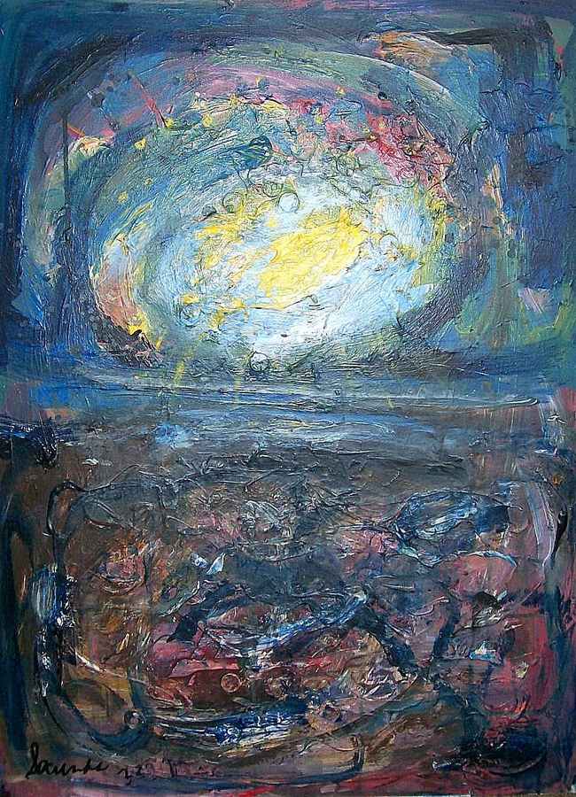 Remembering Ben Johnson an mixed media acrylic on canvas by Arthur Secunda