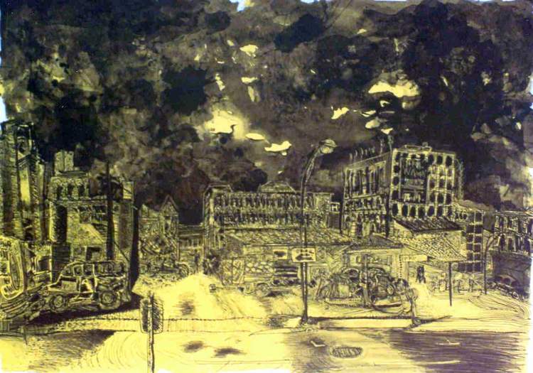 After the Storm a silkscreen print by Arthur Secunda