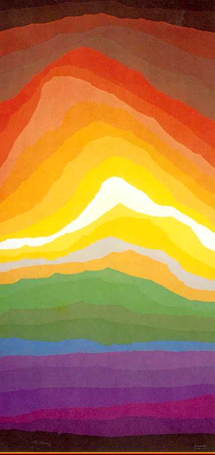 Volcano a serigraph by Arthur Secunda