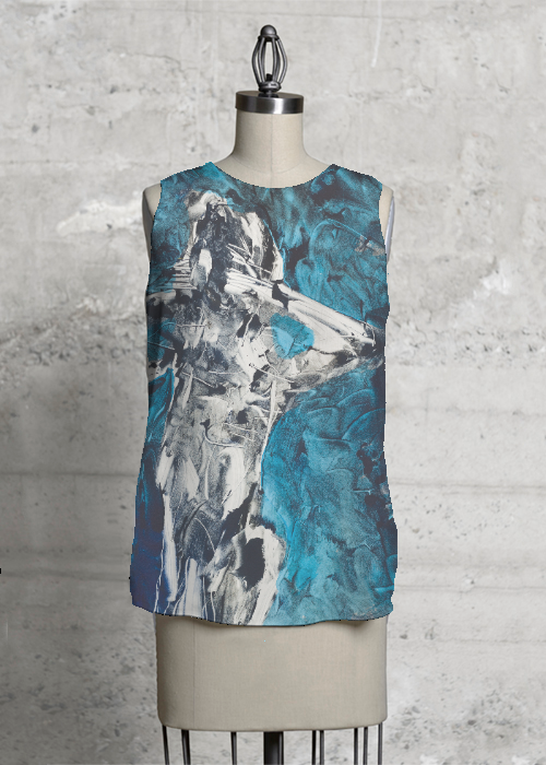 Custom Made Sleveeless Top featuring Arthur Secunda Designed Artwork